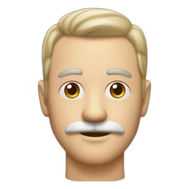 41 year man with fair skin colour, moustache and beerd sticker