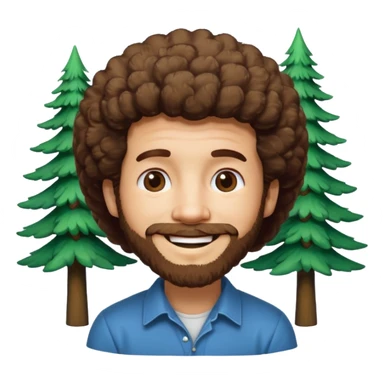 Bob Ross and Happy Little trees sticker