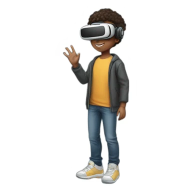 kid with vr full body saing wow sticker