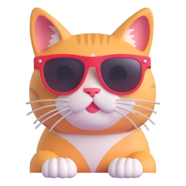 A cat wearing sunglasses sticker