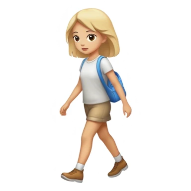 Girl walking away nor facing  sticker