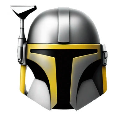 Mandalorian helmet black and yellow with antenna sticker