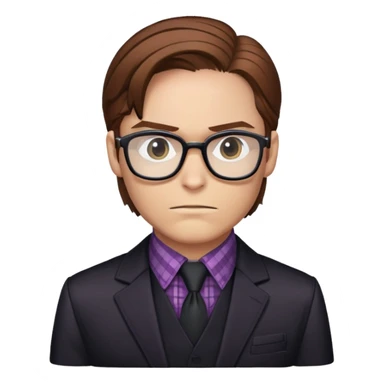 zemo brown hair with glasses, black suit, checkered shirt marvel from captain america: civil war sticker