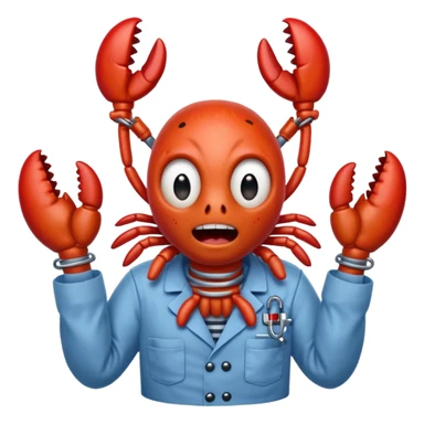 Scared lobster (I’m talking terrified) in jail scrubs sticker