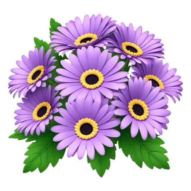 bouquet Lavender Gerbera Daisy, luxuriant, leaf, bud sticker