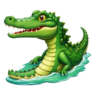 Crocodile on the surf sticker