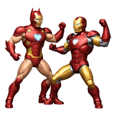 Make batman fighting iron man sticker