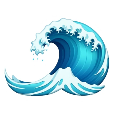 glitter blue wave sticker