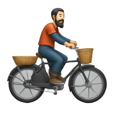 chinois barbu  sur un velo sticker