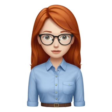 redhead long hair woman with office look sticker