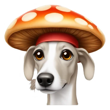 Mushroom with a greyhound hat sticker