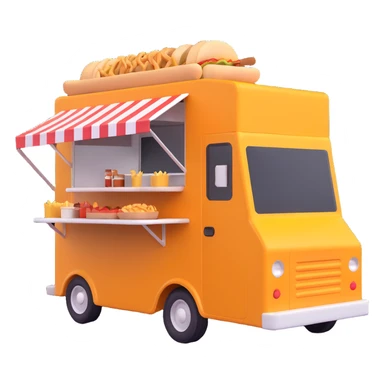 generate me a 3D shaorma food truck sticker