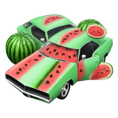 Watermelons Dodge Charger modern sticker