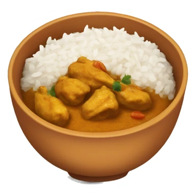 Bowl with chicken curry and rice sticker
