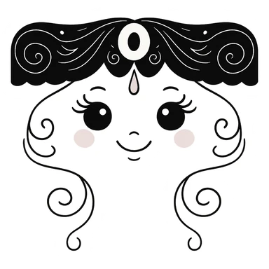 Remove the background and any text from this goth banner, keep it cute, expressive, minimal, in the style of imagen-4-fast-KaUtLiSA10F, with a transparent background. sticker