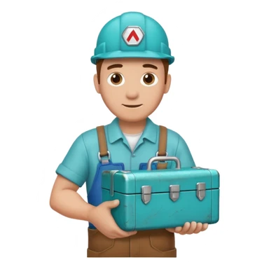 plumber with a turquoise toolbox, simple and clear sticker