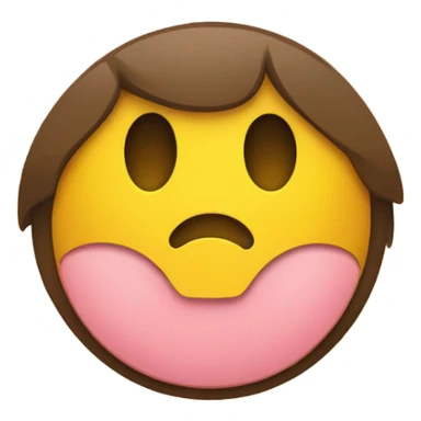 Round yellow emoji face with a bored expression, downturned mouth and tongue poking out sticker
