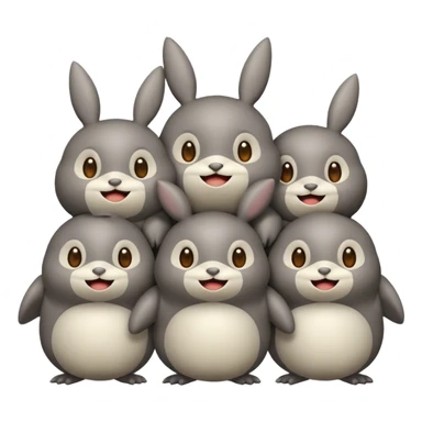 famille de totoros sticker