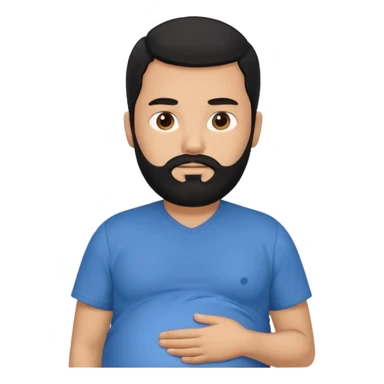 pregnant man with black beard and hair sticker