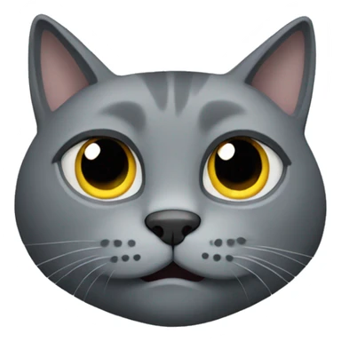Grey cat hiding sticker