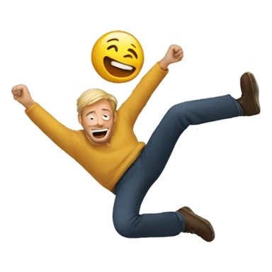 Man falling down happily  sticker