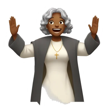 A black lady Shouting amen in church  with hands raised high sticker