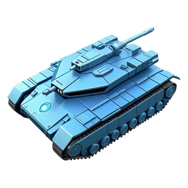 Clash of Clans aesthetic: Cinematic heroic Space Tank Emoji, rendered in a 3D vector-style similar to standard emojis with minimal shading and bold, simplified shapes. A robust, isometric armored vehicle with sleek futuristic plating and energy cannons, softly glowing with a high-tech cosmic combat charm. Simplified yet unmistakably iconic, highly detailed and consistent, glowing with a soft radiant shine and high gloss. Stylized with a touch of intergalactic warfare and a soft glowing outline, capturing the essence of a futuristic battle machine with a friendly, playful spirit! sticker