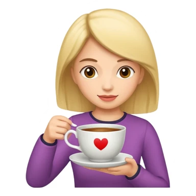 woman holding teacup sticker