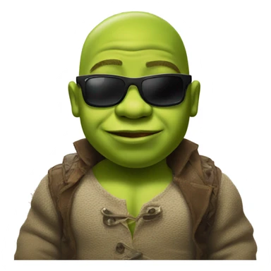 Baby shrek with sunglasses on sticker