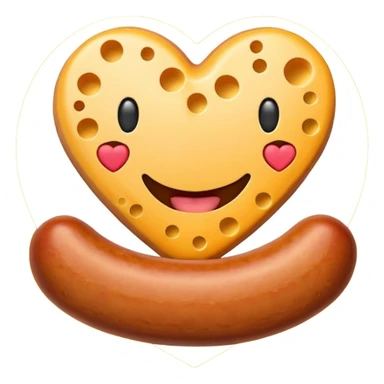 Make emoji sausage cheese love shape sticker