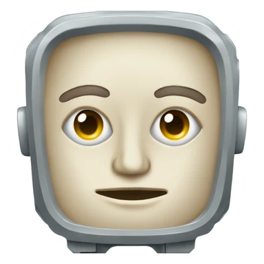 ai computer android person chip with a face looking into something sticker