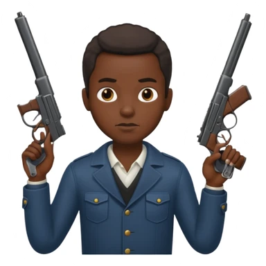 black thug with gun sticker