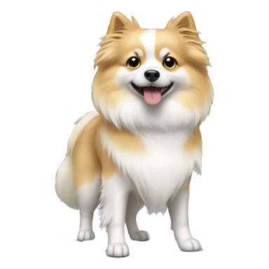 White and blonde spots spitz standing  sticker