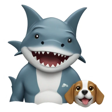 shark with dog sticker