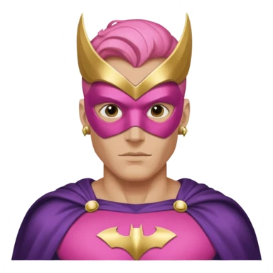 mask wearing man superhero pink with big earrings sticker