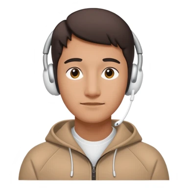 A face exactly like this « 😶 » and wearing airpods max sticker