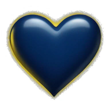 Dark Blue yellow shiny heart  sticker