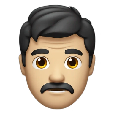 an angry black-haired man small mustache and a side parting sticker
