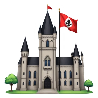 magic school, with a flag, flag on a top sticker