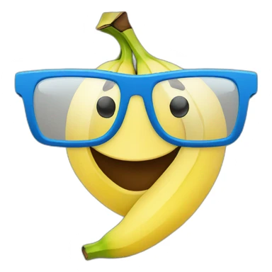 banana-cartoon-with-blue-glasses sticker