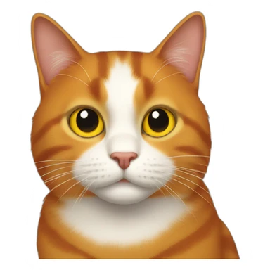 A red cat with a white spot on his face with yellow eyes sticker