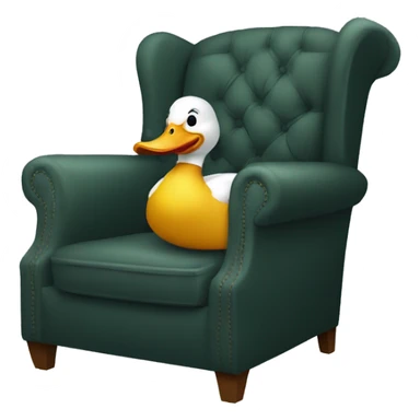 Laughing duck sat in arm chair sticker