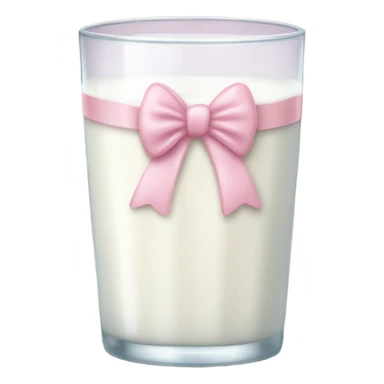 Glass of milk with a light pink bow wrapped around the glass  sticker