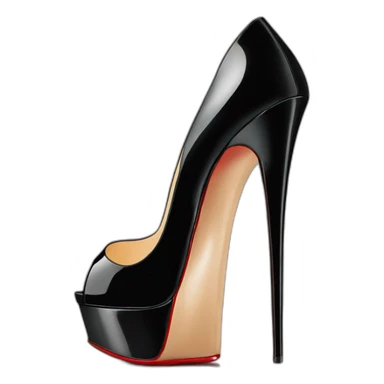 Louboutin Black patent Leather Lady Peep Toe Platform sticker