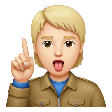 Sticking up Middle finger while sticking tounge out sticker