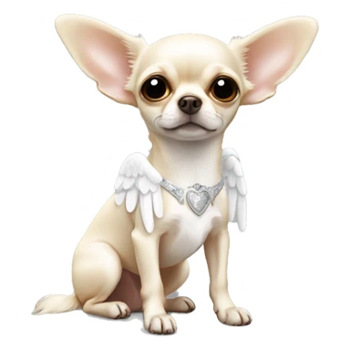 full body chihuahua with angel wings sticker