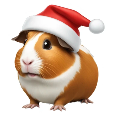 Guinea pig wearing Santa hat  sticker