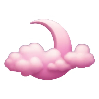 Pink crescent moon with sparkly clouds sticker