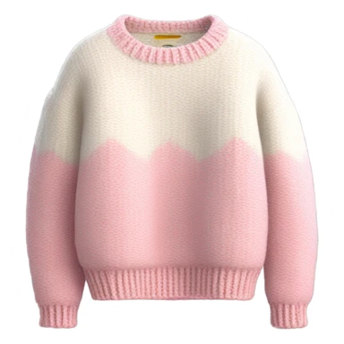 Pink and White cropped oversize wool sweater, isolated sticker