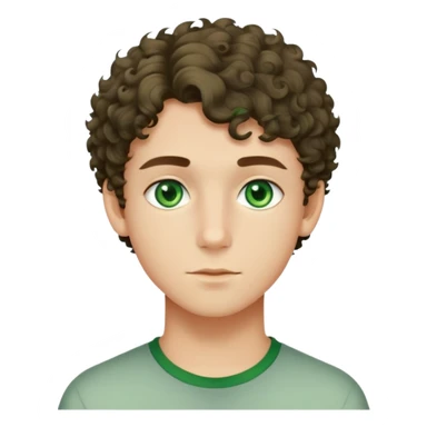 Adolescents beau qui est un peu une racaille avec les cheveux court bouclés et des yeux vert sticker